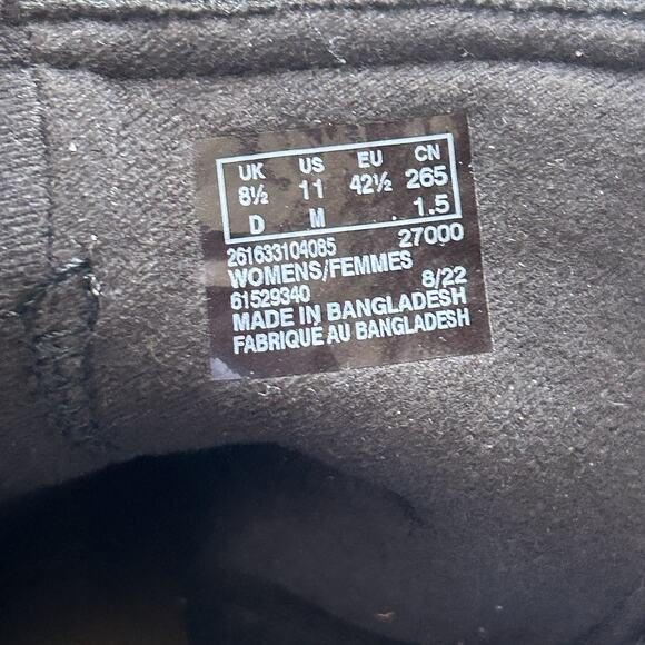 Clarks Airabell Black Suede Platform Ankle Boots Women’s 11 Side Zip Wedge - Picture 9 of 9